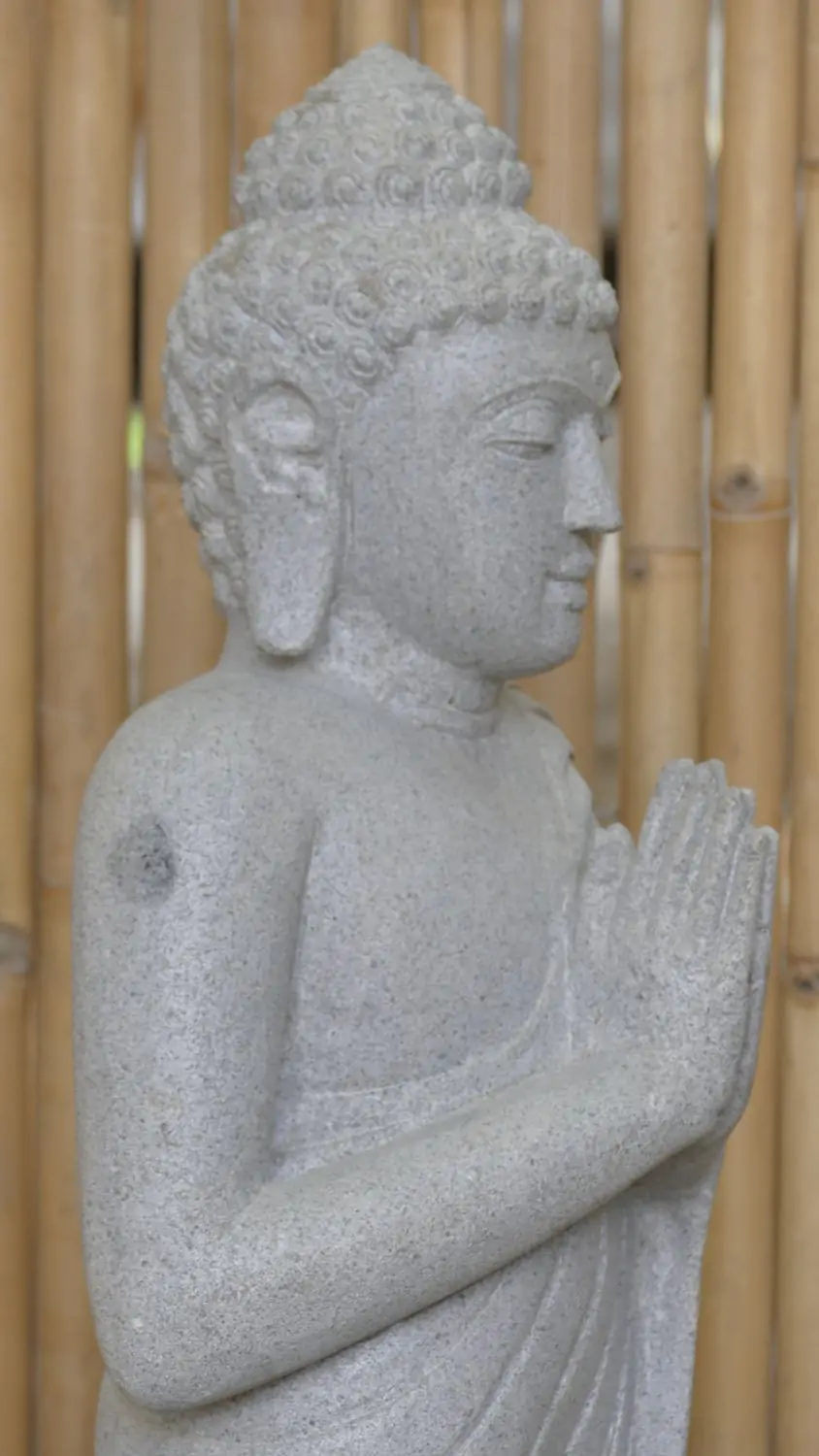  Product image 5 of the product “Standing Buddha made of Riverstone, position Namaskara , H. 125cm. ”